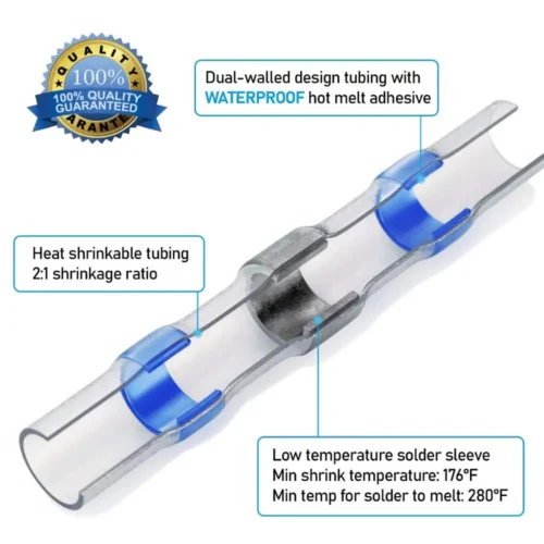 100-1000 pces conectores de fio de vedação de solda termo retrátil conectores de extremidade de solda kit automotivo marinho isolado com 300w pistola de ar quente - Imagem 3