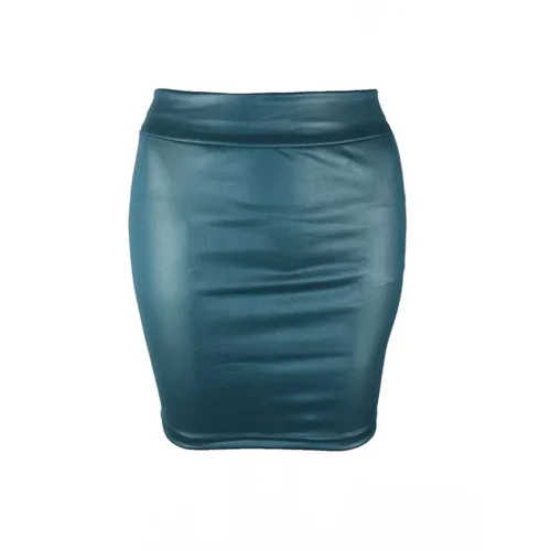 Preto fino imitação de couro lápis mini saia cintura alta sexy moda coreano saias curtas feminino atacado verão doce - Imagem 6