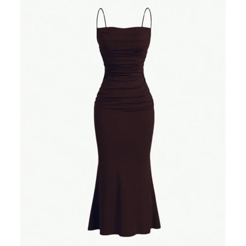 Mia Muse Vestidos femininos para todas as estações, elegantes, justos, alça espaguete, bainha sereia, maxi vestidos de festa da moda - Imagem 9
