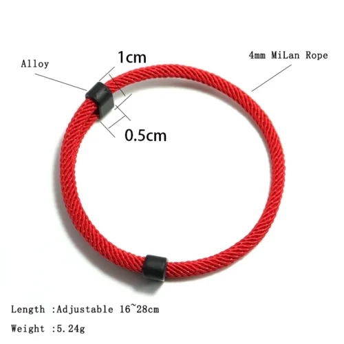 Moda masculina pulseira conjunto 2 pçs deslizante ajustável sorte fio vermelho braslet acessórios hombre presentes para ele braçadeira herren jooias - Imagem 5